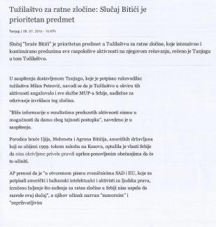 Случај Битићи је приоритетан предмет