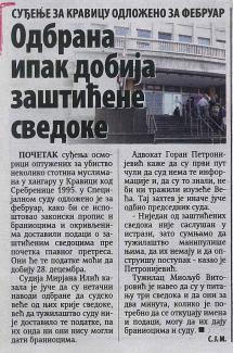 Odbrana ipak dobija zaštićene svedoke